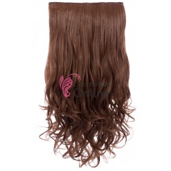 Extensie de par cu 5 Clips On delux dubla ondulata de 60 cm, Saten inchis mixt 638230